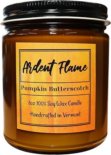 Velas Butterscotch de calabaza Vela de cera de soja 100% natural para decoración del hogar Altamente perfumada Fragancia premium Hecho a mano