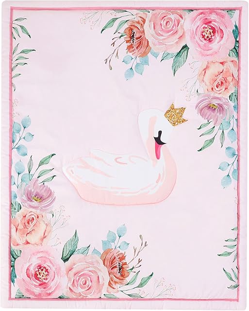 beeweed Baby Toddler Blanket for Boys Girls All Season Soft Quilt Cot Comforter Crib Baby Quilts Pink Swan Nursery Bedding Throw Blanket 84x107cm
