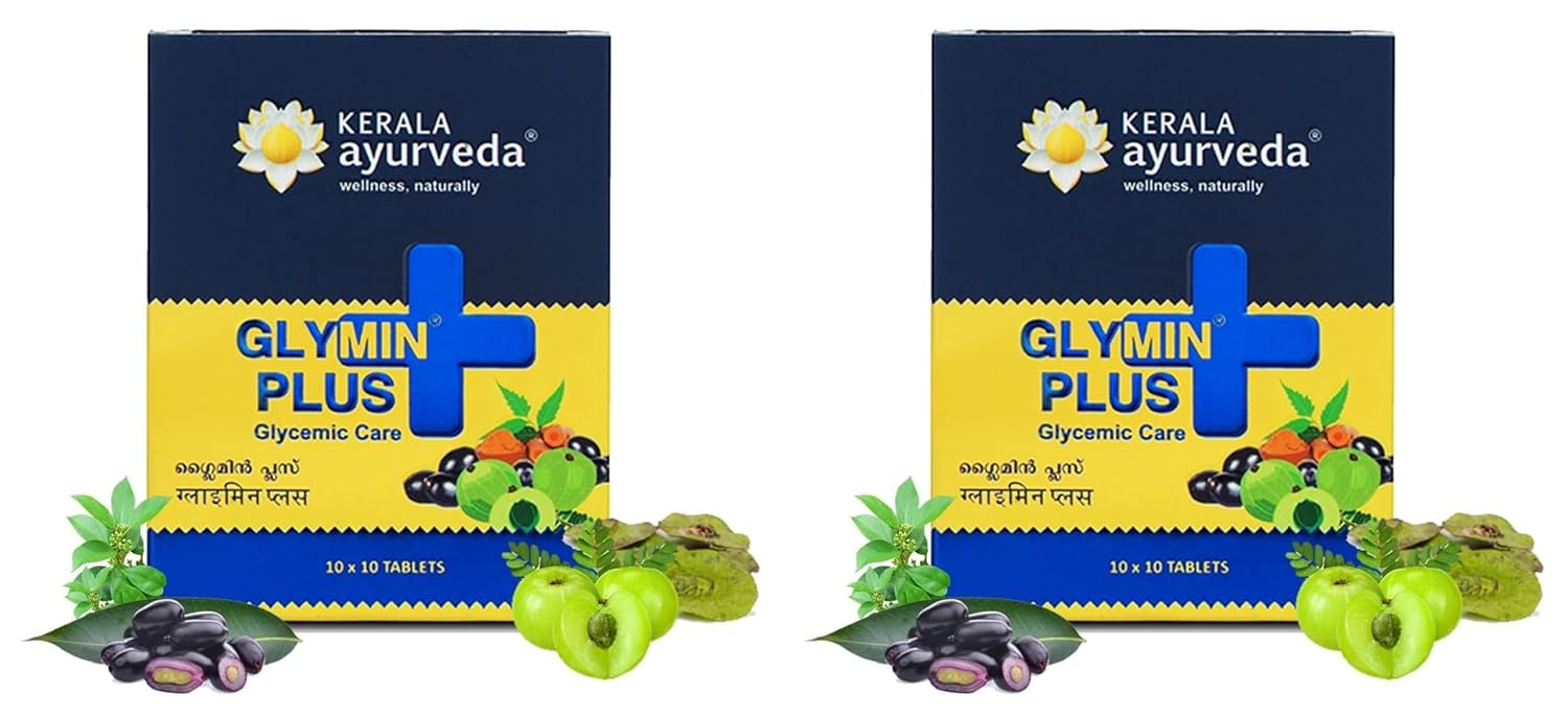 Buy Kerala Ayurveda Glymin Plus 100 Tablets For Managing Blood Sugar Levels Healthy Glucose
