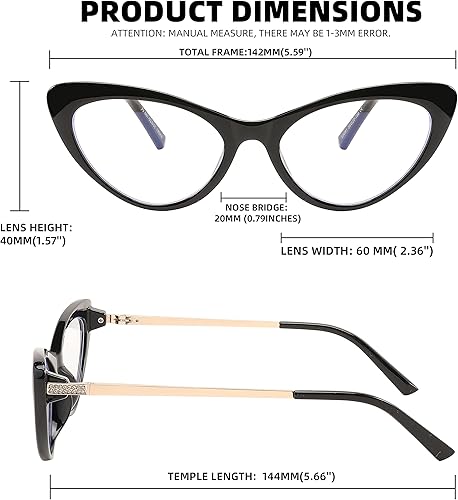 Miniatura 3 de FEISEDY Gafas de ojo de gato vintage clásicas a la moda para mujer, lentes de bloqueo de luz azul B2363