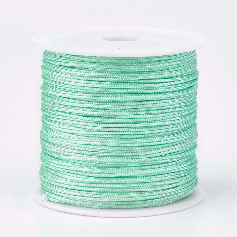 Cheriswelry 0.8mm Nylon Chinese Knotting Cord Nylon Beading String Cord Crafting Macrame Thread Cord for Woven Bracelet Jewelry Making,Aquamarine