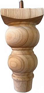 DESIGN 59 5 inch Sofa Legs, Pack of 4, Wood Furniture Legs Round Couch Legs Unfinished Traditional Modern Replacement Legs for Armchair Recliner Upholstery Supply DIY