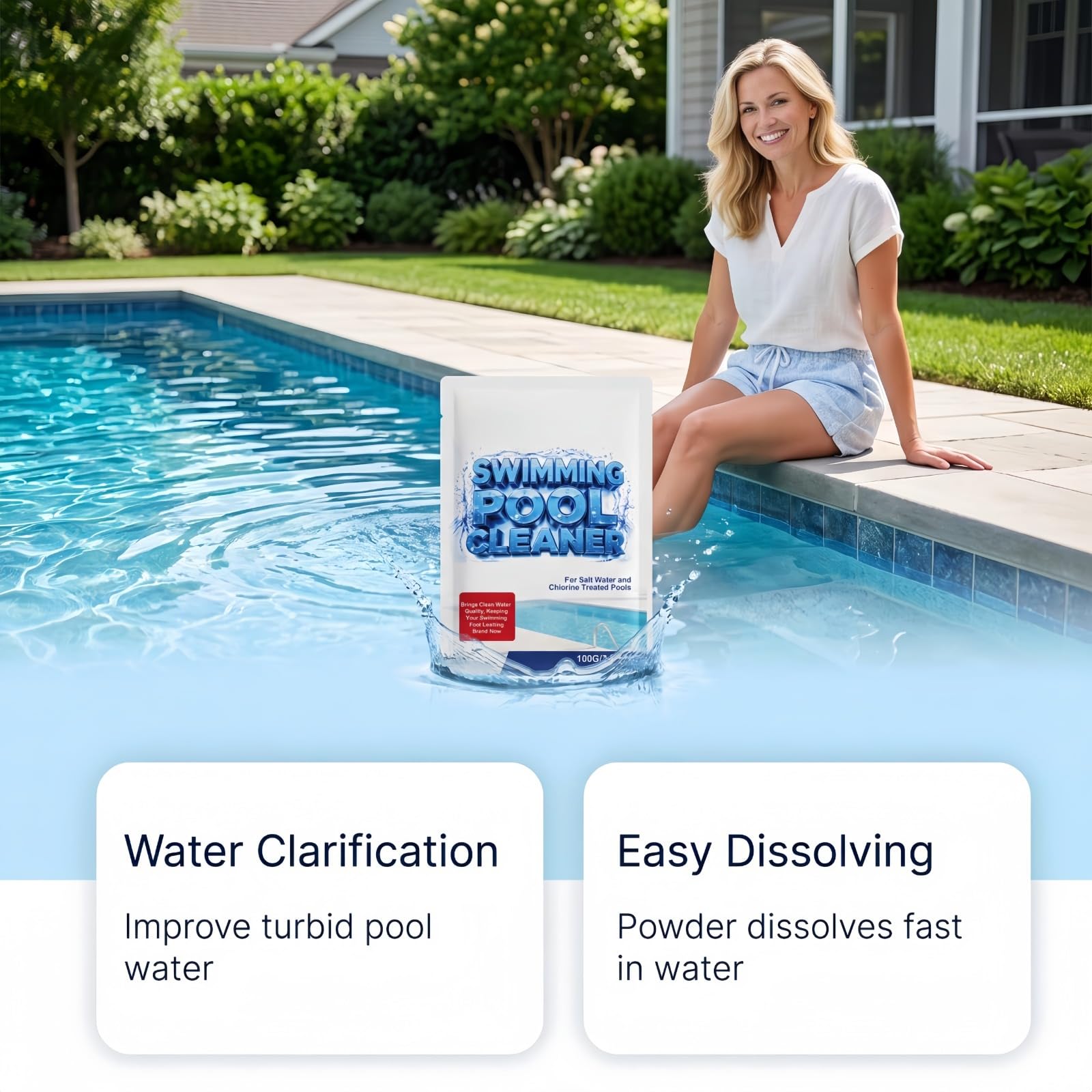 Liquide purifiant pour Piscine,Clarifiant Eau Trouble Piscine,Floculant Piscine,Purificateur d'eau de Piscine,Traitement Eau Piscine,Clarifiant Piscine pour Eau de Piscin,Améliore la clarté de l'eau | Améliore la clarté de l'eau