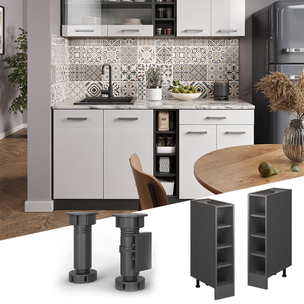 Vicco Küchenregal R-Line, Anthrazit, 20 cm ohne Arbeitsplatte, zur freien Kombination innerhalb modularer Küchensysteme