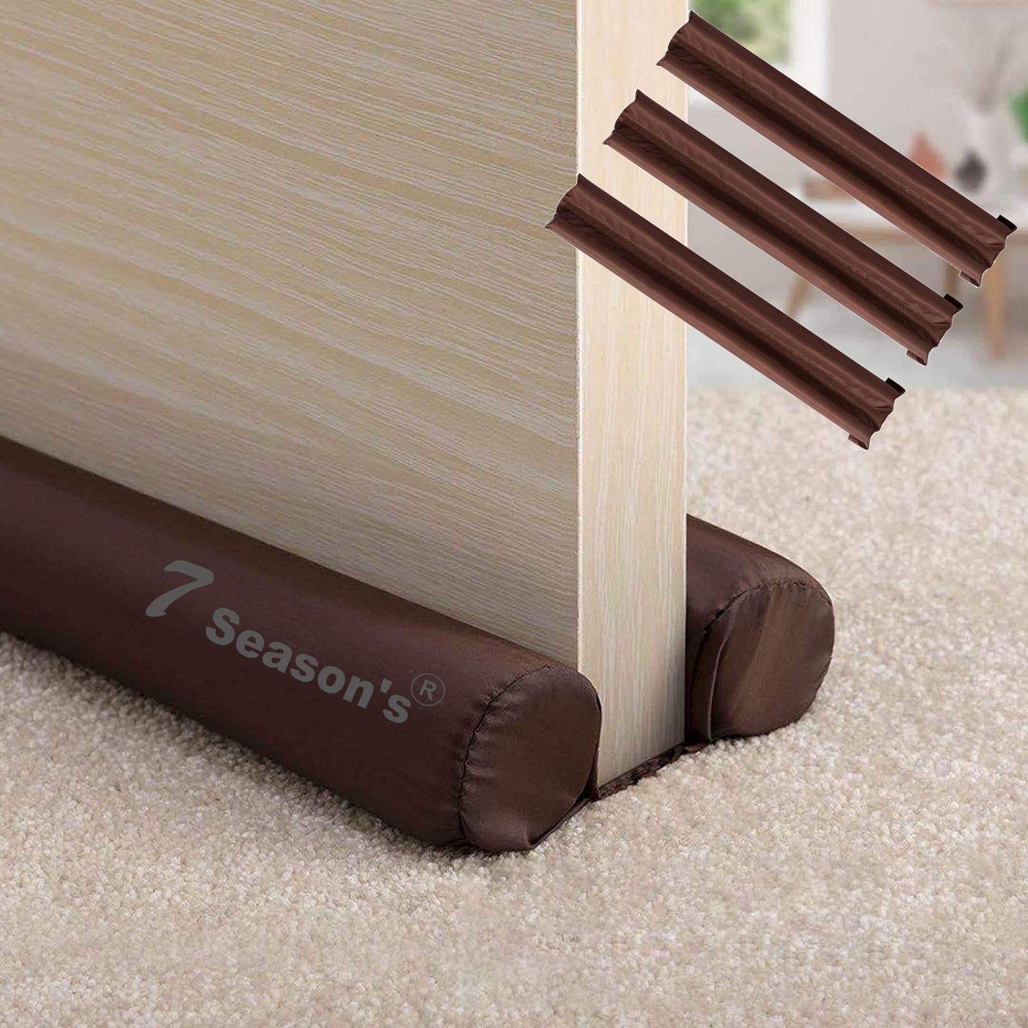 7 Seasons 36 Inches Brown Twin Door Draft Stopper Weather Stripping Noise Blocker Window Breeze Blocker Adjustable Pack of 3 (B097HXC668) Amazon Price History, Amazon Price Tracker