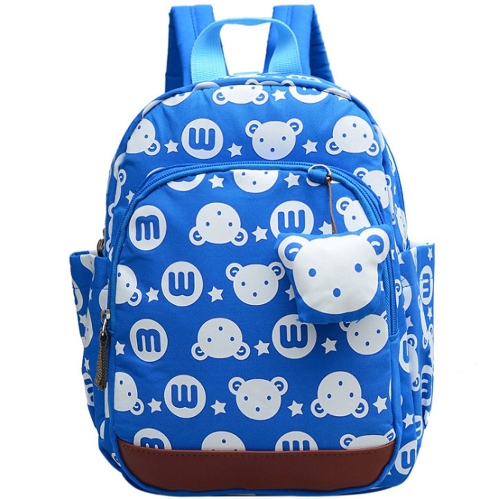 Uniuooi Cute Bear Kids Safety Harness Nylon Backpack Anti Lost Nursery School Bag for Baby Toddlers Girls Boys 1-5 Years Old Blue