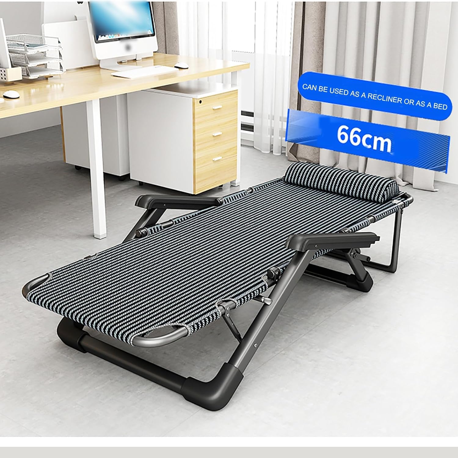 DOSSAE Folding Lawn Lounge Chairs,Patio Chair, Folding Reclining Lounge Chair,Lounge Chair Folding Patio Recliner,Indoor Outdoor Patio Chairs with Pillow,for Outdoor, Pool, Beach.