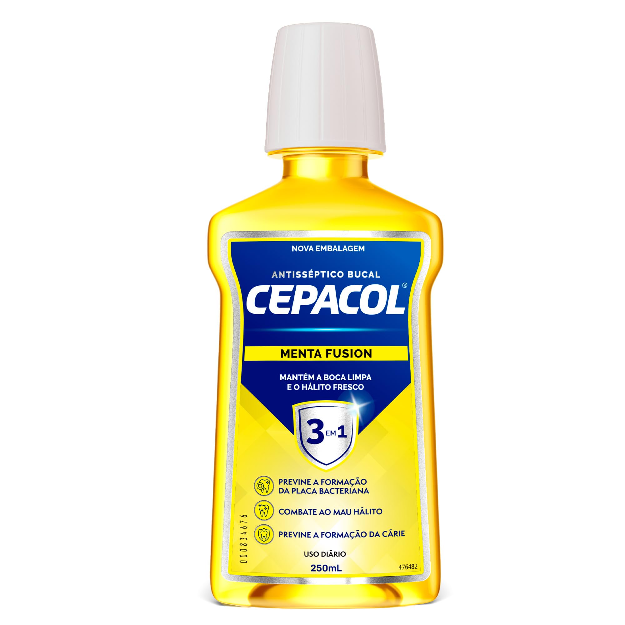 CEPACOL - Enxaguante Bucal Menta Fusion - Sabor Refrescante - Hálito Fresco - 250ml
