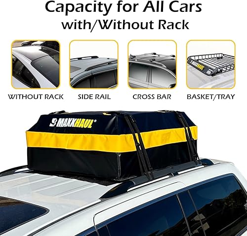 Miniatura 4 de MaxxHaul 50719 Bolsa de carga universal para techo de coche para todos los vehículos con o sin estante, 15 pies cúbicos, impermeable