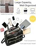 Taygeer 17 Sacs d'ordinateur portable de pouce pour femmes, grand sac à dos de mallette convertible avec USB Port, Sacs en cuir imperméable, Sac à main pour ordinateur de bureau, Noir 3 en 1 Porte-monnaie imperméable, grande capacité, avec étrier Str