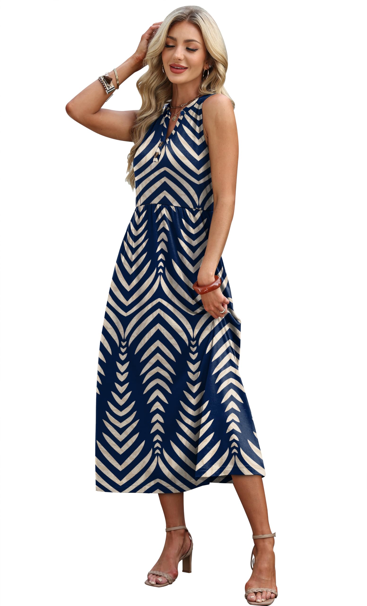 WIHOLL Women's Summer Dresses Maxi Dress Vacation Beach Sundresses 2026 with Pockets — view 4