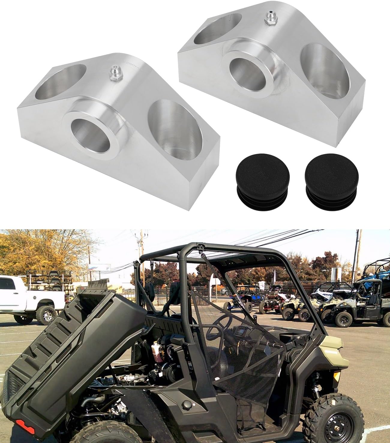 Can Am Defender UTV SXS HD8/ HD10 2016-2024 Dump Bed Hinge Mount Kit - Heavy Duty Aluminum
