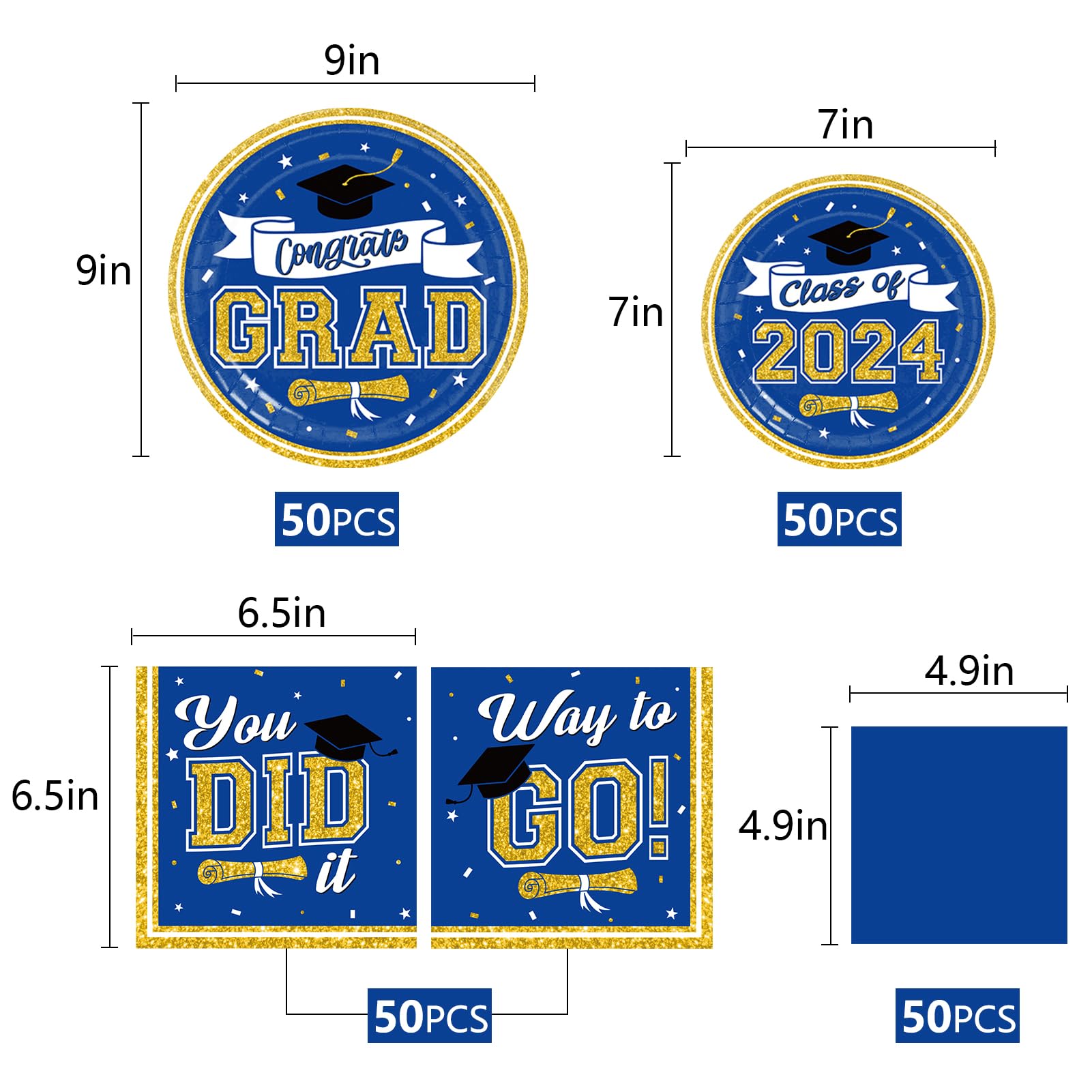 Snapklik.com : DAZONGE Graduation Decorations Class Of 2024 Blue And Gold