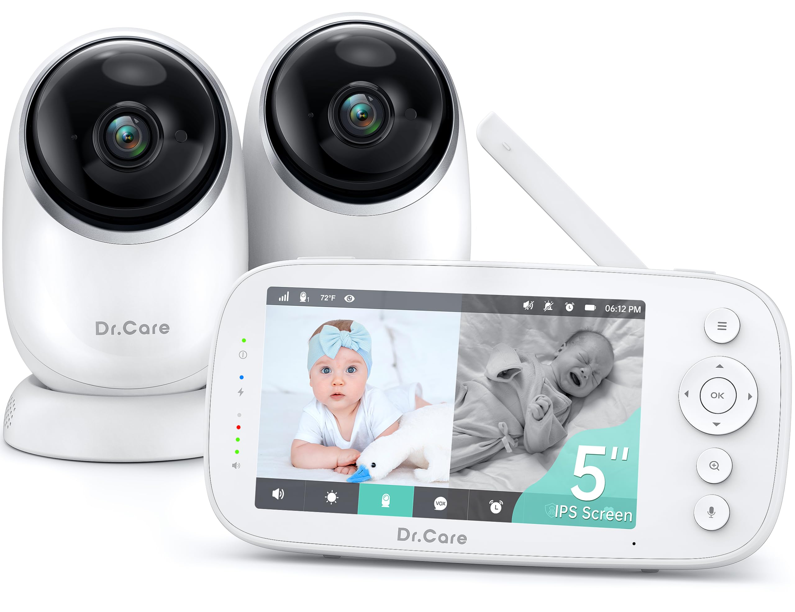 nooie Baby monitor con rilevamento pianti, telecamera per