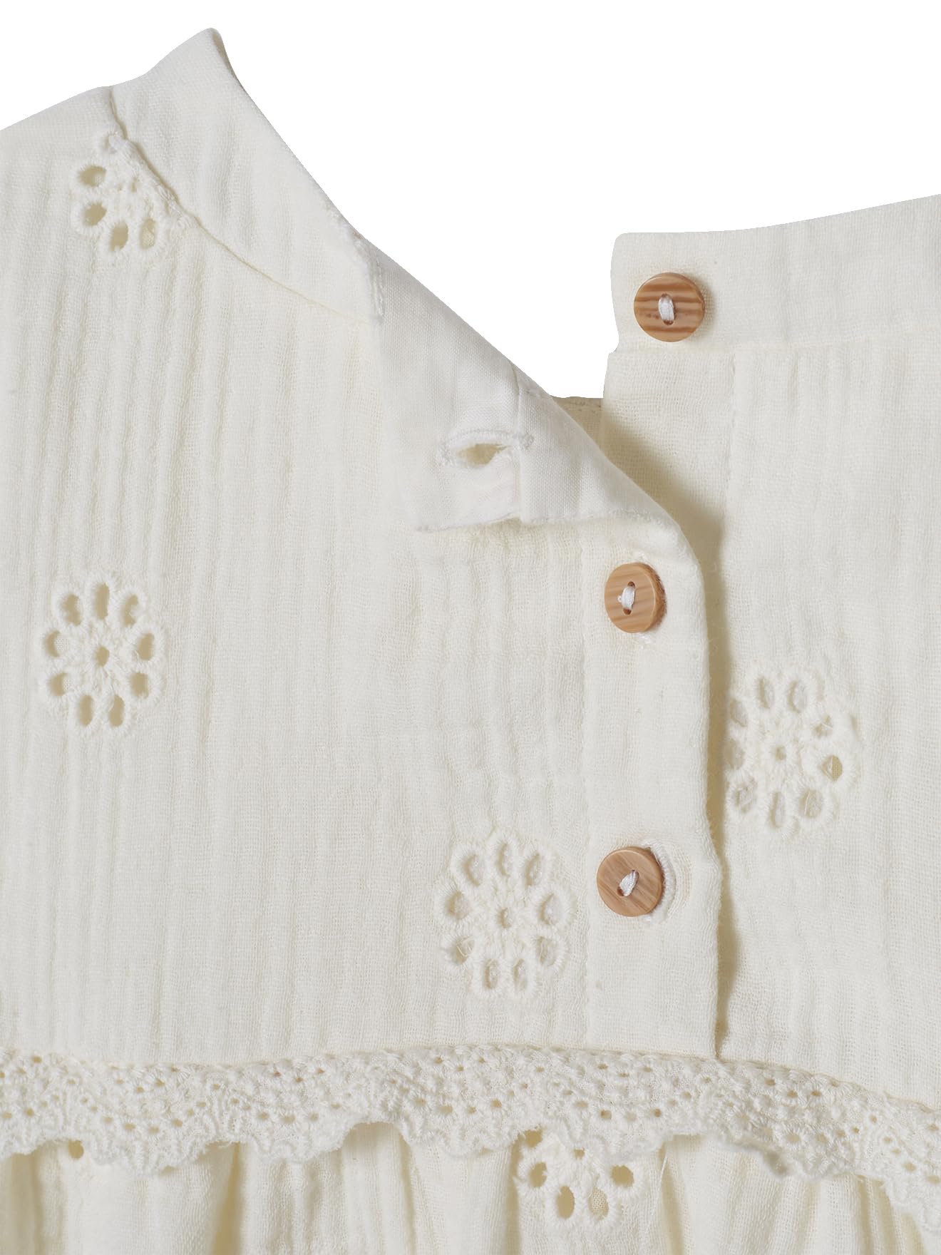 Vertbaudet Mädchen Bluse mit Lochstickerei