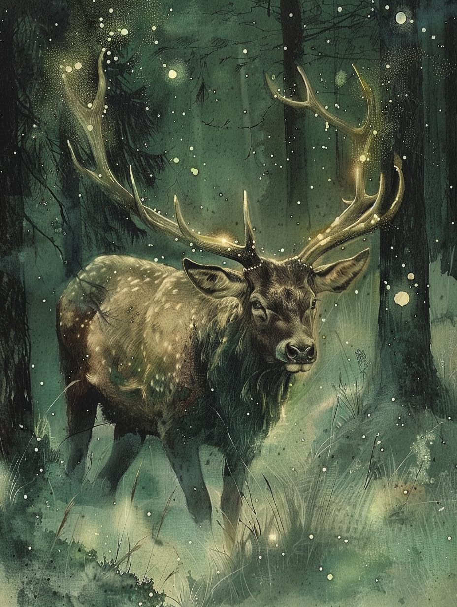 LOMSIOY Diamond Art Painting Kits Deer for Adults Paint with Diamond Art Elk, Round Full Drill Crystal Rhinestone Crafts Gem Arts for Home Wall Decor 12x16 inch14942