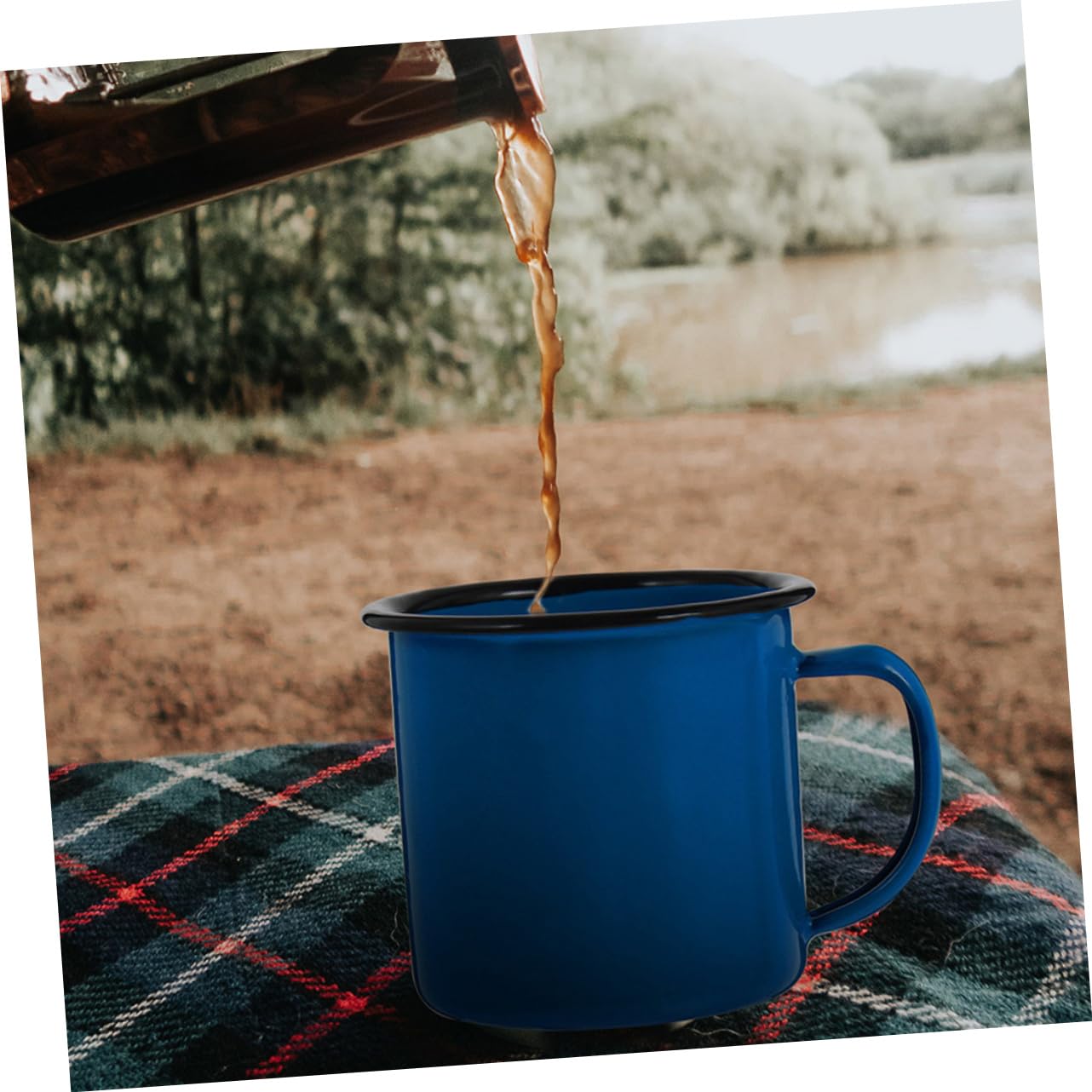 Mikinona 6stücke Bunte Emaille Tassen Vintage Wasserbecher Für Camping Outdoor Zuhause Leichte Bruchsichere Trinkbecher Für Kaffee Tee Saft Und Mehr