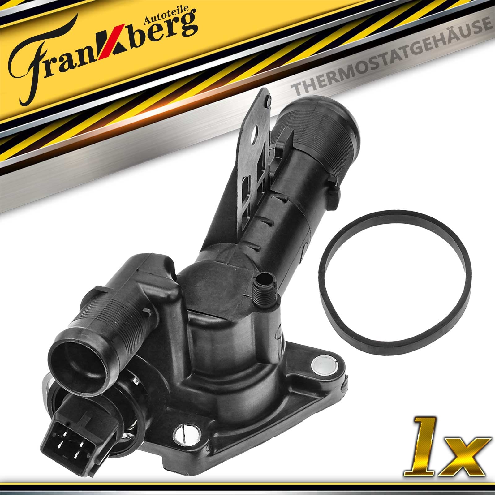 Frankberg Engine Coolant Thermostat With Sensor Housing Gasket Compatible With Qashqai +2 I 2007-2013 Clio III 2005-2012 M.e.g.a.n.e II 2002-2010 Replace# 110605536R