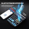 BOMGE 4 Channel Mini DJ Audio Mixer with MP3 USB Bluetooth and Stereo Recording Function 48V Phantom Power and 99DSP for Karaoke Performances Church Vocals and Podcast Streaming