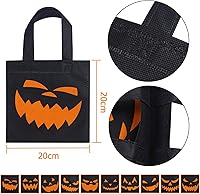 Vista 2 de Elcoho Paquete de 30 bolsas no tejidas de Halloween para pedir dulces o trucos, bolsas de calabaza, bolsas de regalo con asas, recuerdos de fiesta