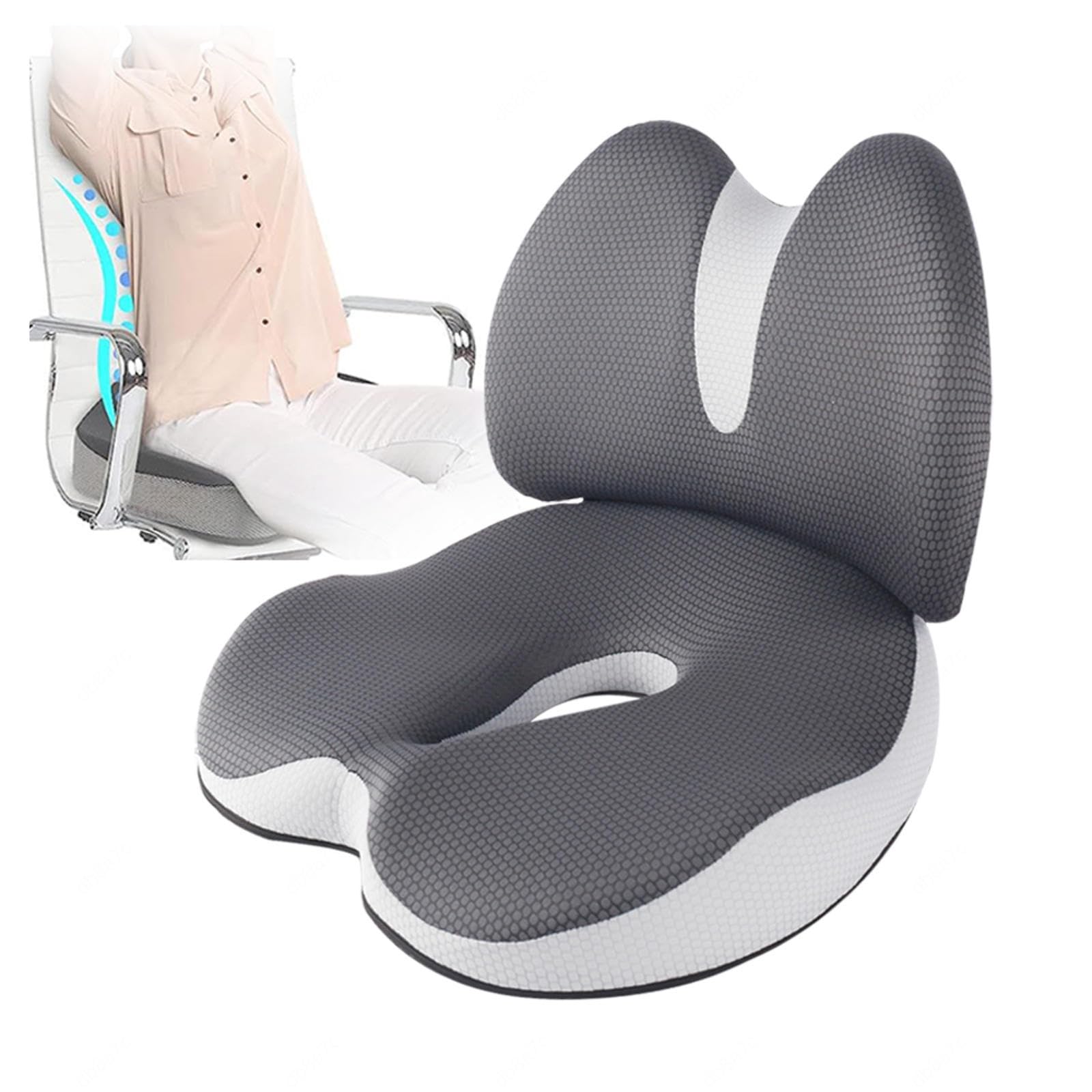 Cuscino per alleviare il dolore alla sciatica, (cuscino per seduta+cuscino per sedia), protezione per fianchi e vita, cerniera staccabile, memory foam traspirante, anti stress, cuscino posteriore per