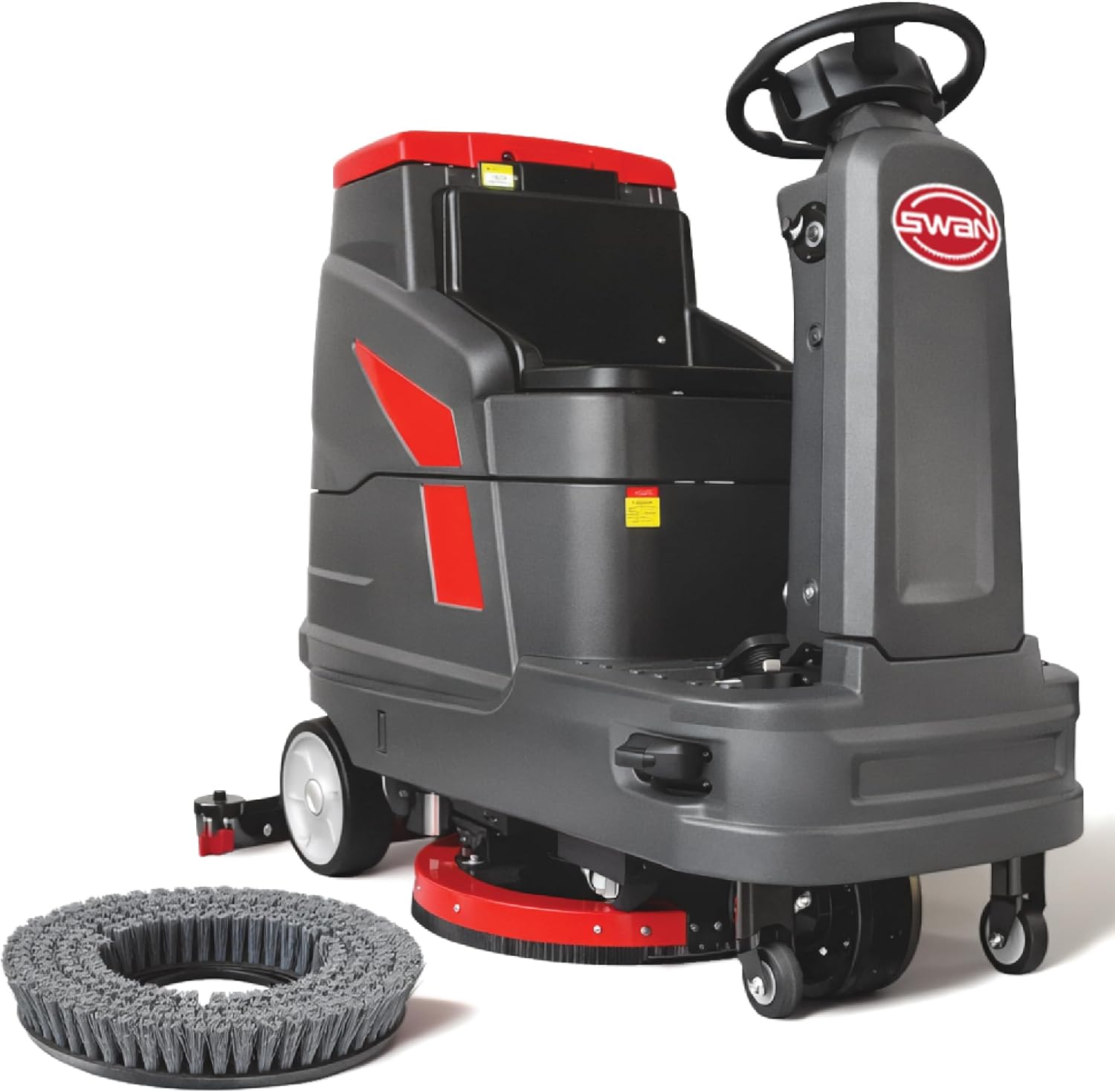 Commercial Ride-On Floor Battery Powered Scrubber Machine, 22" Brush, Complete Set of Parts, , With Two 22" Brushes, 5 Hours Continuous Working Time, 17 Gal Tank, 36,166 Sqft/H Efficiency 17456