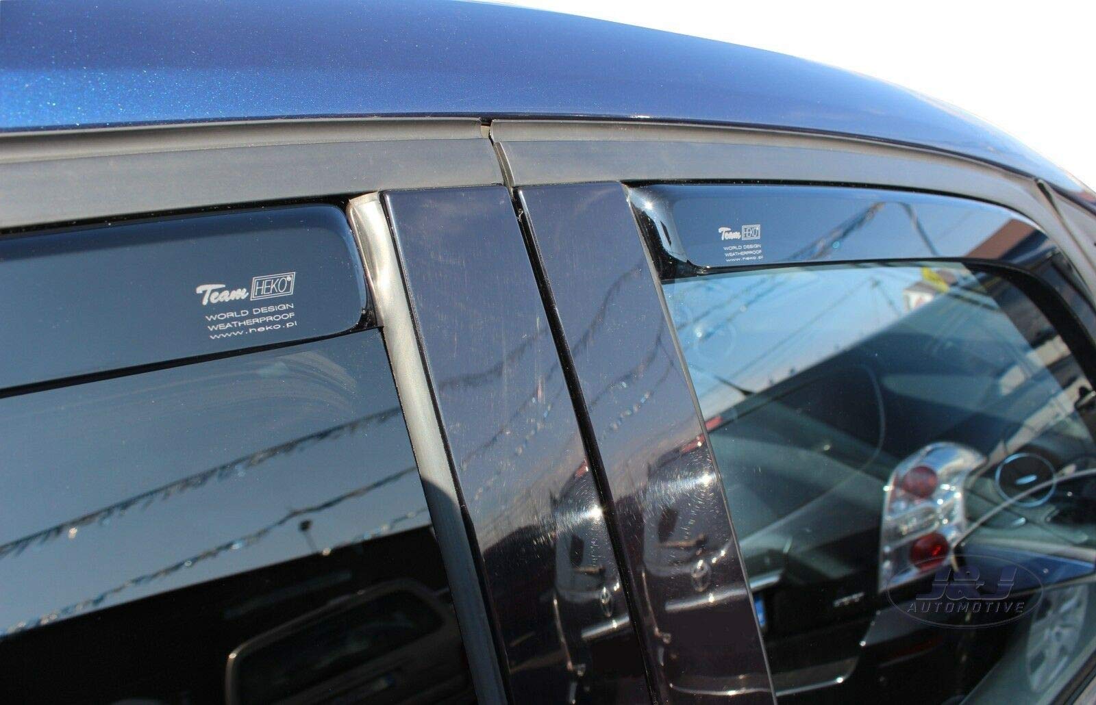 J&J AUTOMOTIVE Windabweiser passend für Ford S-Max 5-Türer 2006-2010 4tlg, Heko Regenabweiser Vorne Hinten Getönt Dunkel Passform