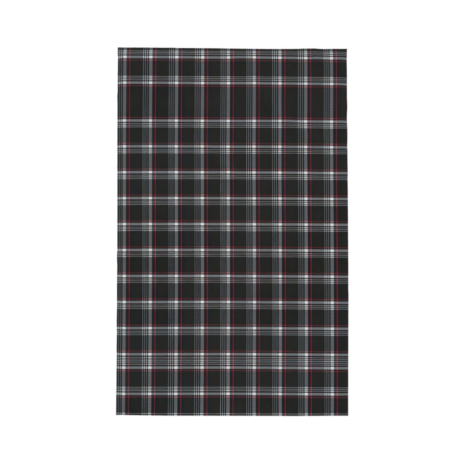 Xxahnbm Black Old Plaid Checkered Print Waffle Kitchen Towel,Absorbent Hand Towel