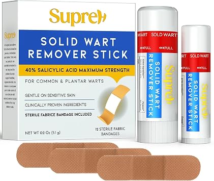 Fast-Acting Verruca Treatment Wart Remover Stick Maximum Strength 40% Salicylic Acid Solid Stick Wart Removal for Common and Plantar Wart