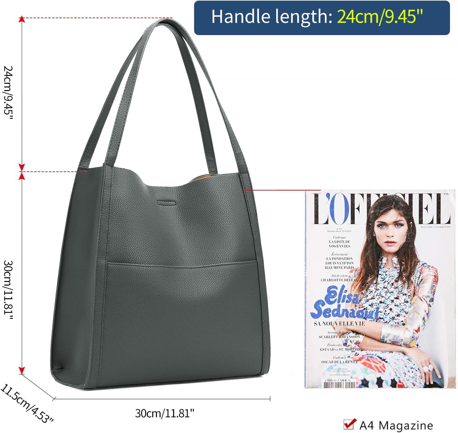 GOIACII Leather Bags for Women Large Shoulder Purse