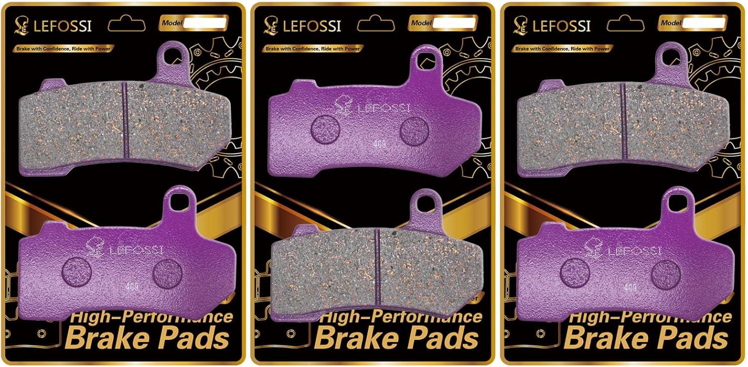 Carbon Fiber Front Rear Brake Pads Compatible with for Harley Davidson Road Glide Road King Street Glide Electra Glide Ultra Limited Night Rod Street Rod V-Rod 2008-2020 2021 2022 FA409FR