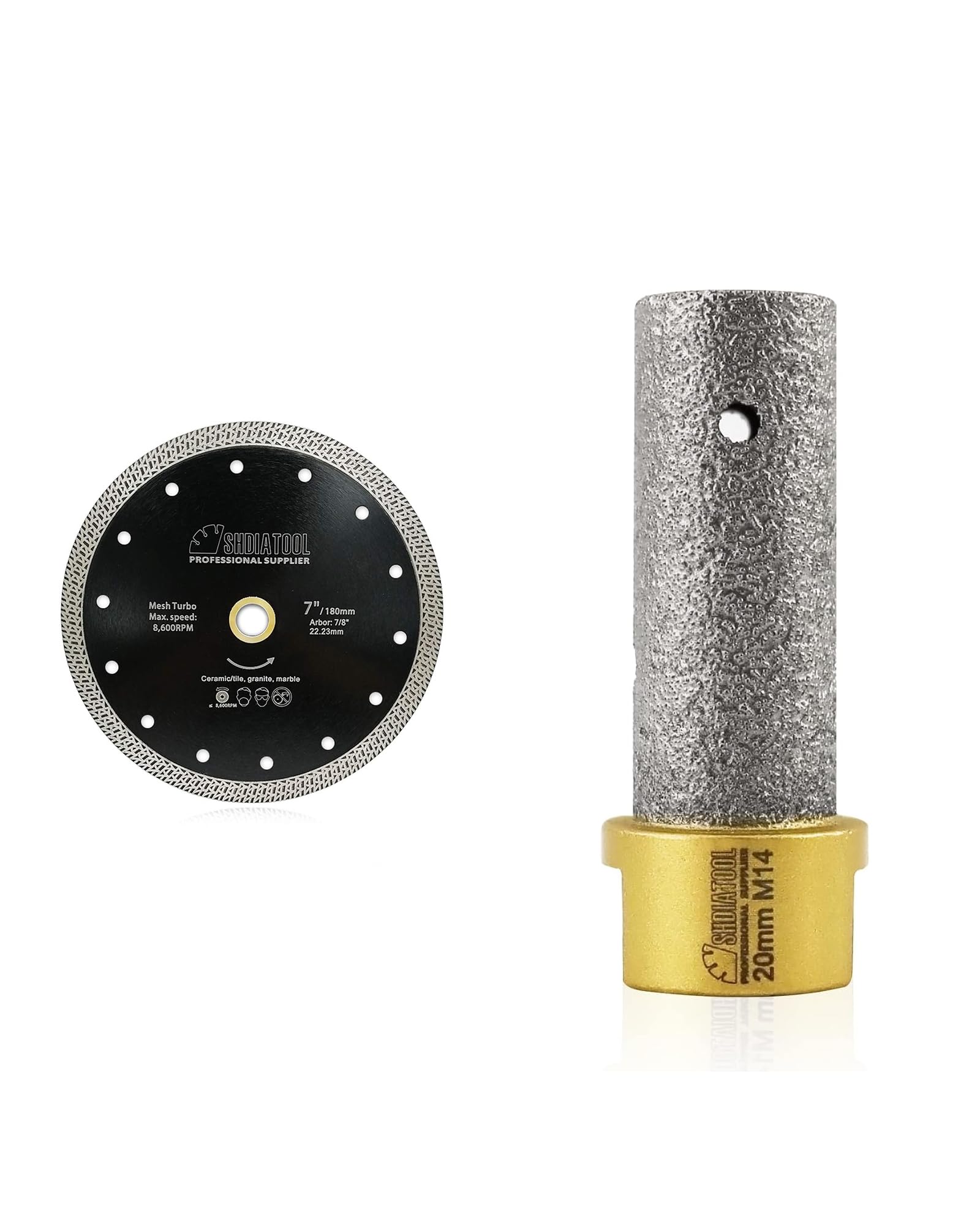 SHDIATOOL Disque à Tronçonner Diamant et Fraise Diamantée pour le meulage et la coupe du carrelage