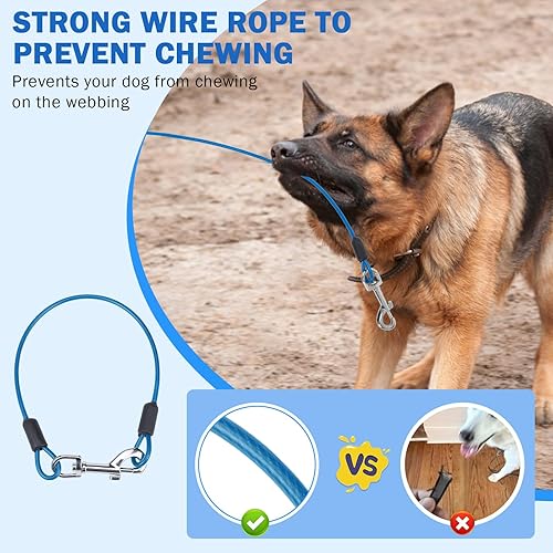 Miniatura 2 de SCENEREAL Correa retráctil para perros pequeños, medianos y grandes de hasta 110 libras, cinta de nailon sin enredos de 26 pies y 360 con cuerda de