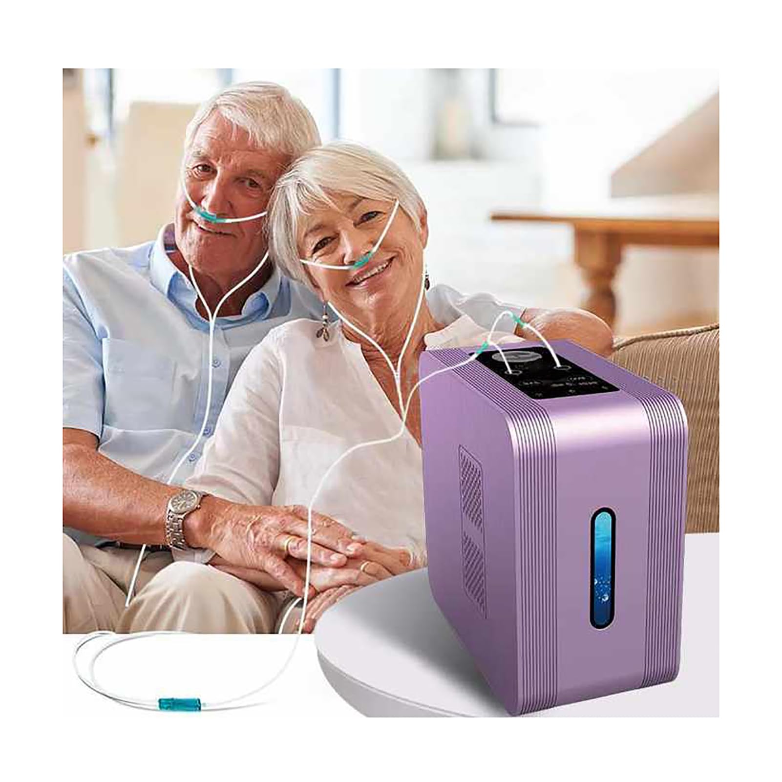 OUOQNUE 900-1800mL/min Hydrogen Inhalation Machine, 99.99% High Purity H2 Generator, Dual-Port Inhaler, Low Noise Hydrogen Generator, for Inhalation