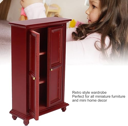 Miniatura 2 de Tnfeeon Armario de casa de muñecas en miniatura, decoración de casa de muñecas, exquisita mano de obra 1:12, armario de casa de muñecas para casas