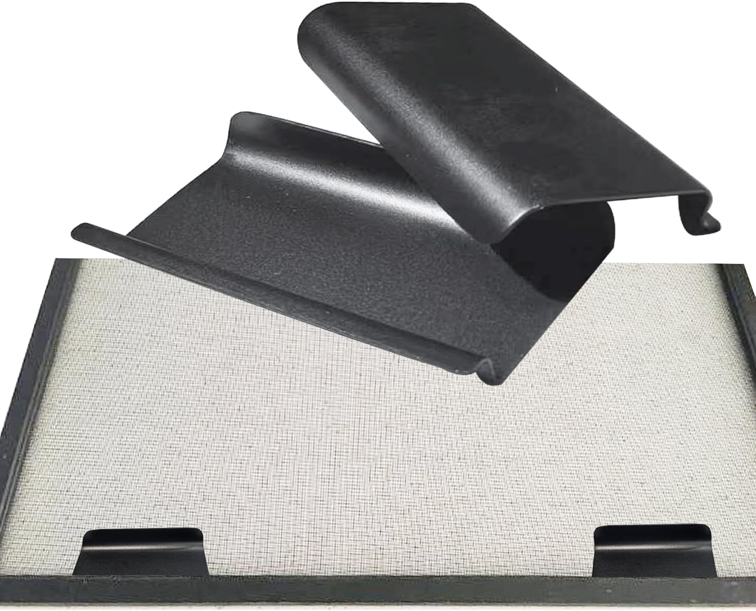 Durable Screen Lift Pull Tabs Anti-UV, Universal Spline Channel Pull Tabs Replacement, Don’t Broken Like Plastic Pull Tabs in Sunlight, Black, Aluminum, C Shape, 20 PCS