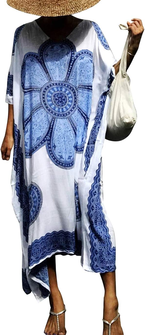 Eddoyee Loose Beach Kaftan Dresses for Women Caftan Swimsuit Cover Up - Image 5