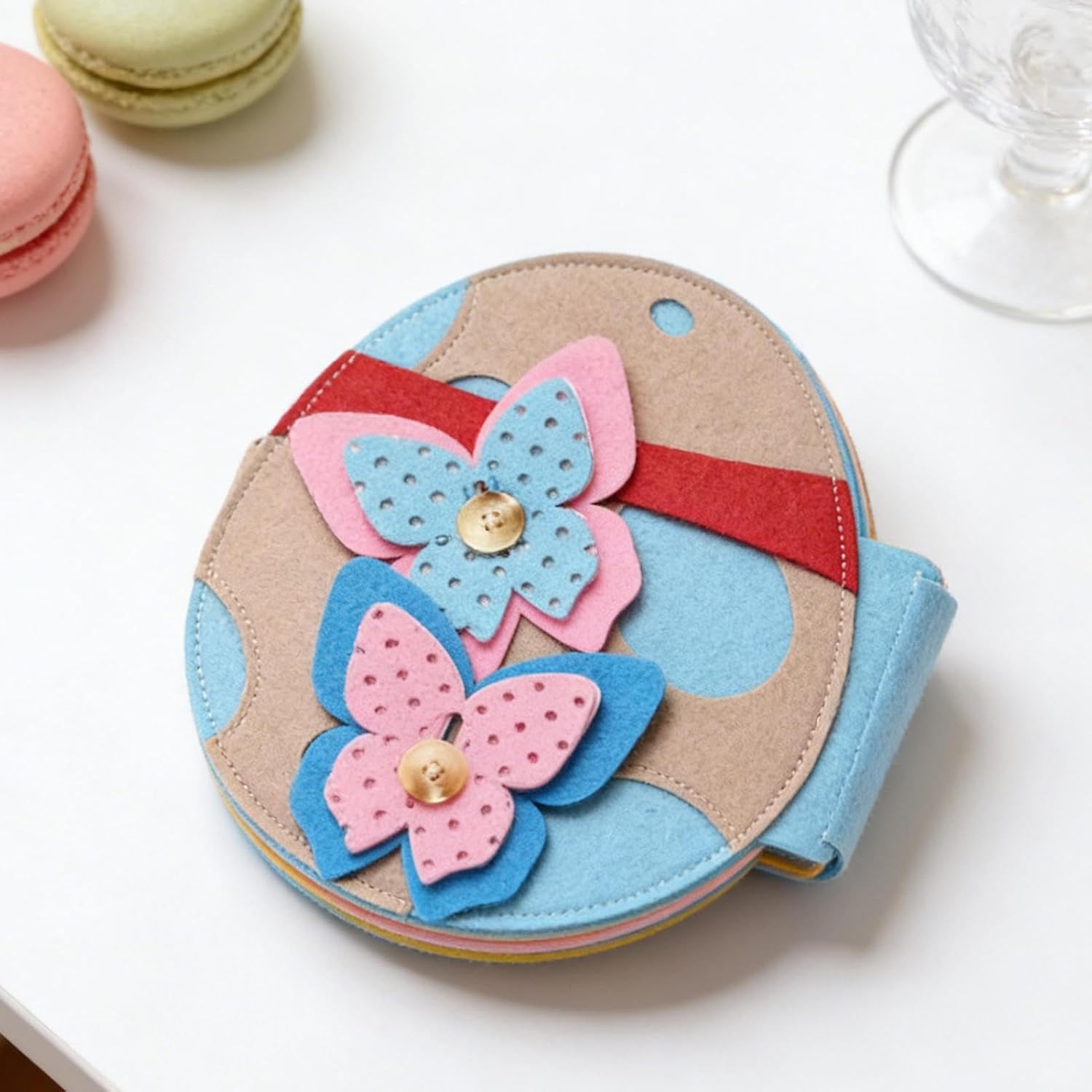 Easter DIY Crafts - 25x30x2.5cm Egg Shape Book DIY Toys Kit | Cute Egg Decor Felt | Spring Craft Kit | for Boys Girls Preschool Kindergarten Home Travel Basket Stuffers Festive Kid Activities