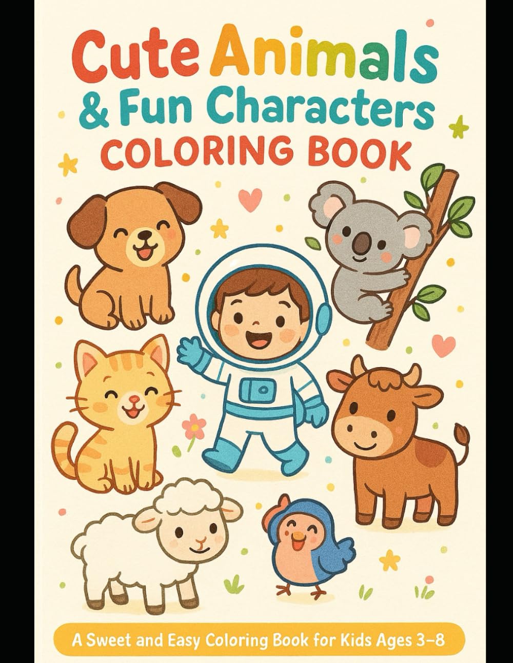 Adorable Animals Coloring Book: Cute and Easy Coloring Pages for Kids Ages 3–8
