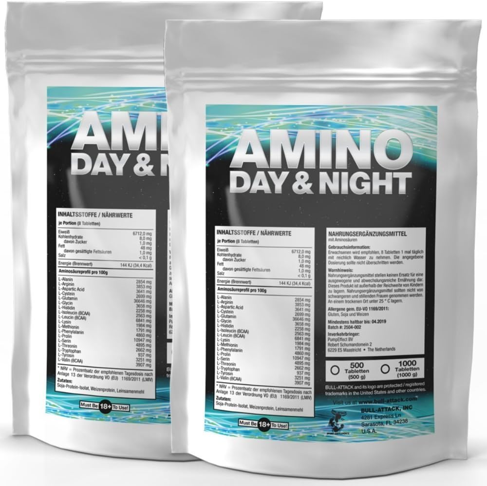 1000 Tablets x BCAA + GLUTAMINE Mega Amino Acids Anabolic Protein Bodybuilding Pack - 1st Class UK P&P
