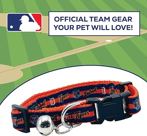 Miniatura 40 de MLB CAT Collar de satén de Los Angeles Angels, collar de equipo de béisbol para perros y gatos. Un collar de gato brillante y colorido con colgante