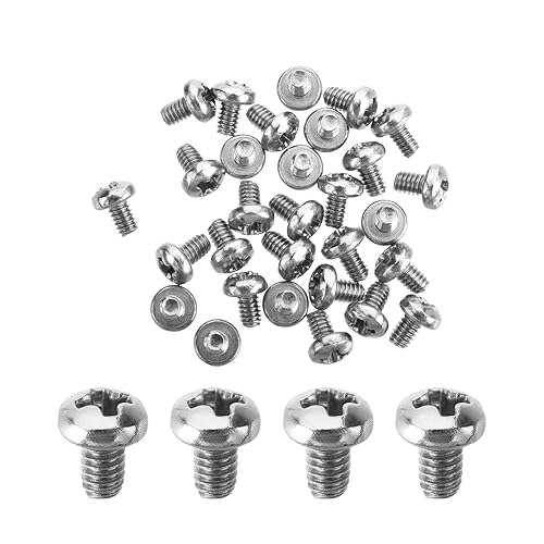 Miniatura 39 de MroMax 30 tornillos de máquina Phillips de cabeza plana M2 x 0.197 in, acero inoxidable 304 18-8, rosca completa, tornillos de cabeza cruzada gris