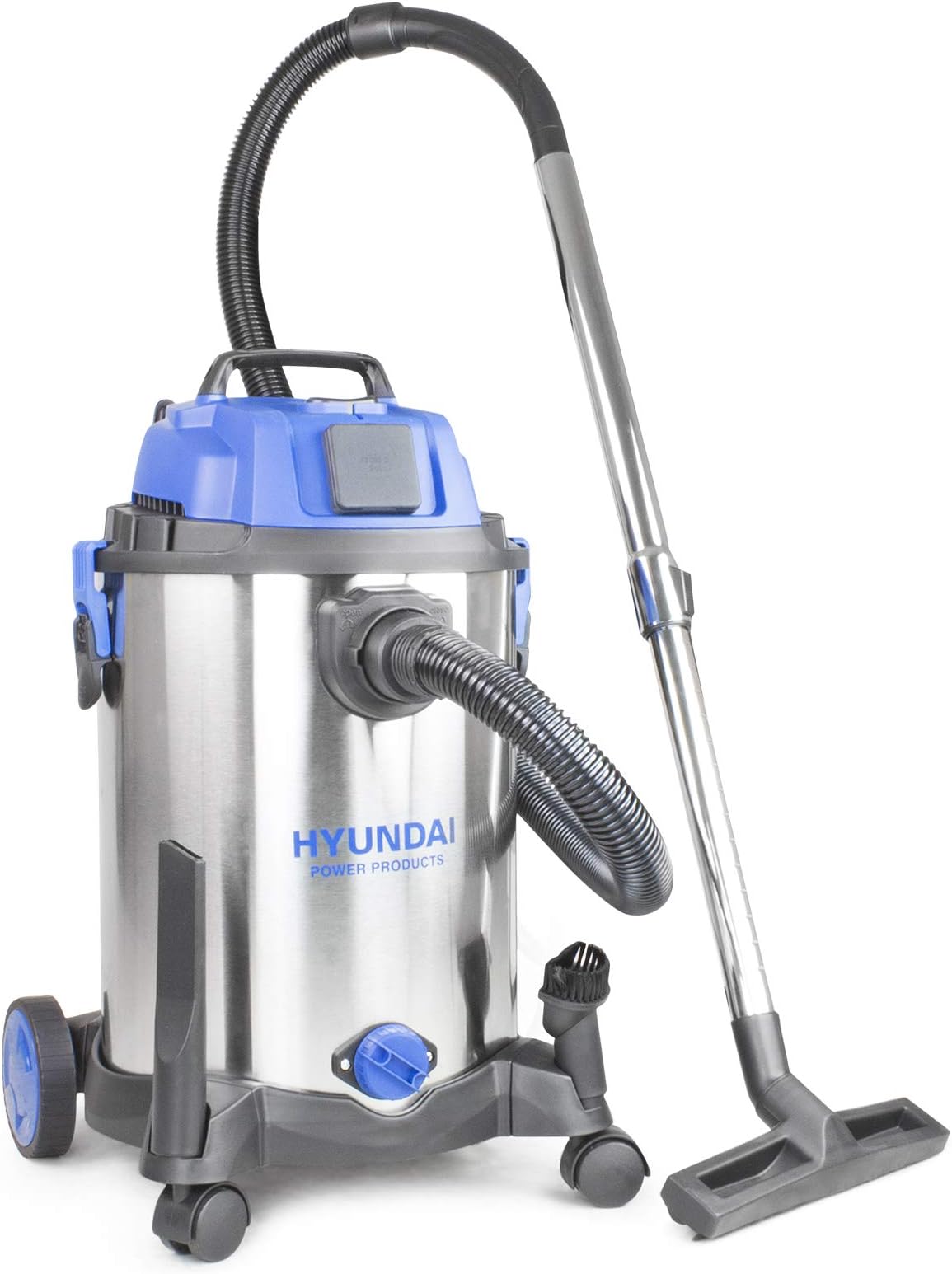 HYUNDAI 1400W 30L 3-In-1 Wet and Dry Electric Vacuum Cleaner HEPA type Filtration 1400W, Industrial Vacuum Cleaner, 4.5m Cable & 19kpa Suction Power Carpet Upholstery Cleaner