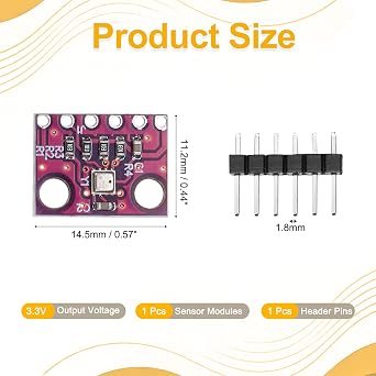 Meccanixity Gy-bme280 4ピン I2c Iic Spi 大気圧センサーモジュール 3.3v 高精度 高度 大気圧 温度湿度センサー ヘッダーピン付き