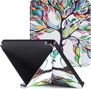 BOZHUORUI Slim Case for Kobo Libra 2 eReader (2021 Released,Model N418) - Premium PU Leather Origami Stand Protective Cover with Auto Wake/Sleep (Lucky Tree)