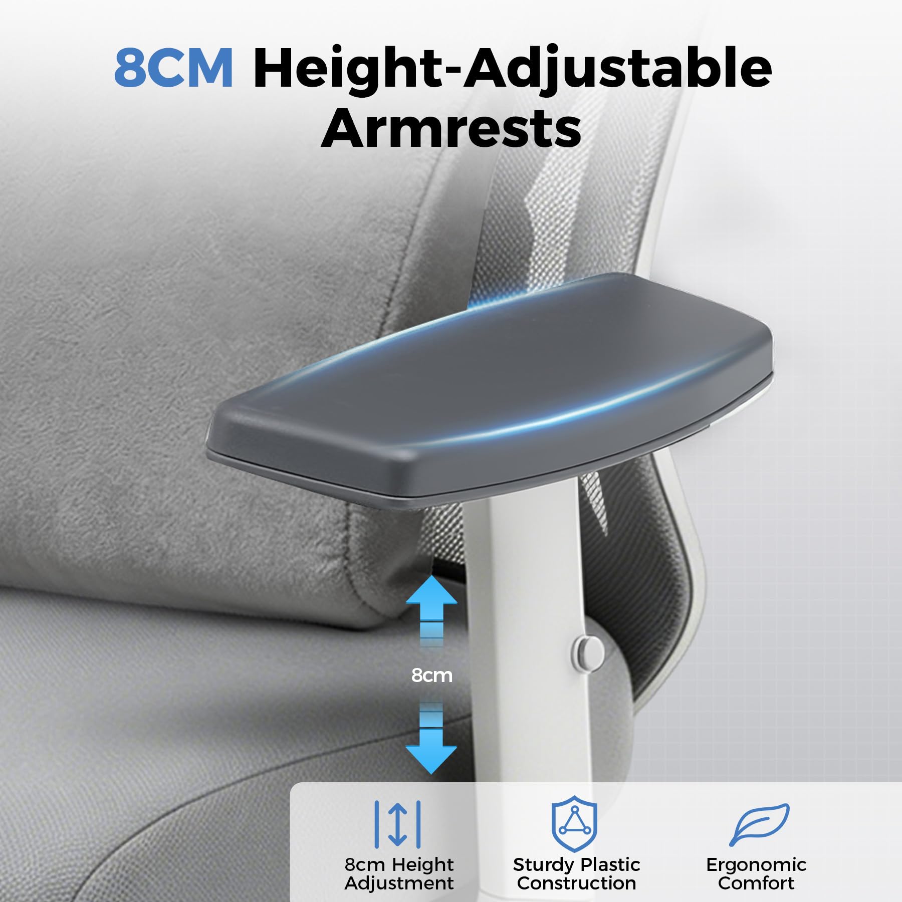COMHOMA Silla de Oficina ergonómica [Ganador de la Prueba], Silla de Escritorio con reposacabezas 3D y Soporte Lumbar 3D, reposabrazos Ajustables, Silla de Oficina con función basculante e inclinable