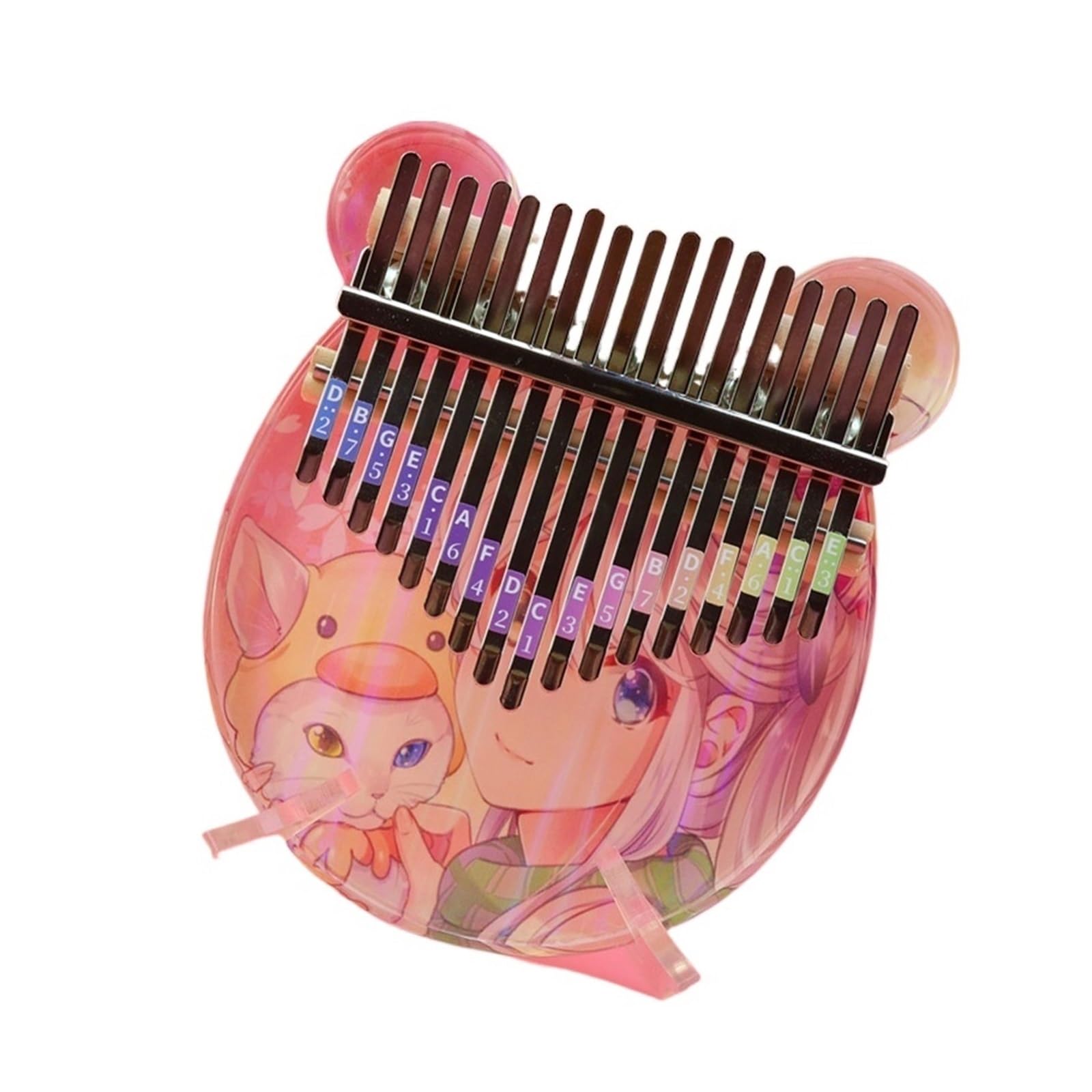 Anfänger Kalimba Bemaltes Daumenklavier für Fortgeschrittene Kalimba 17-Ton-Anfänger-Acryl buntes Kalimba-Fingerklavier