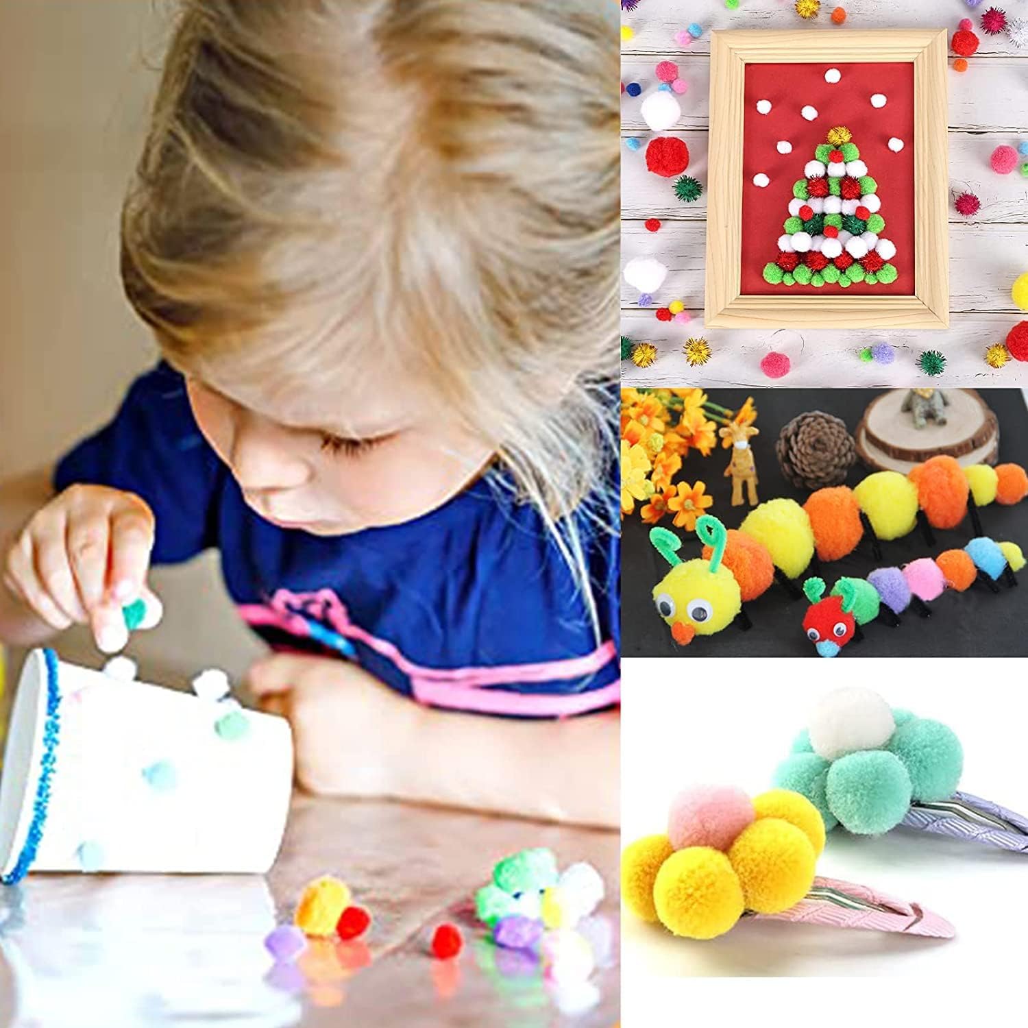Wool Felt Balls 300-3000Pcs Pom Poms Fluffy Soft Pompom Ball 8/10/15/20/25/30mm Handmade Sewing Craft DIY Christmas Weddinrg Decoration for Crafts(25 Light Blue,10mm 2000Pcs)