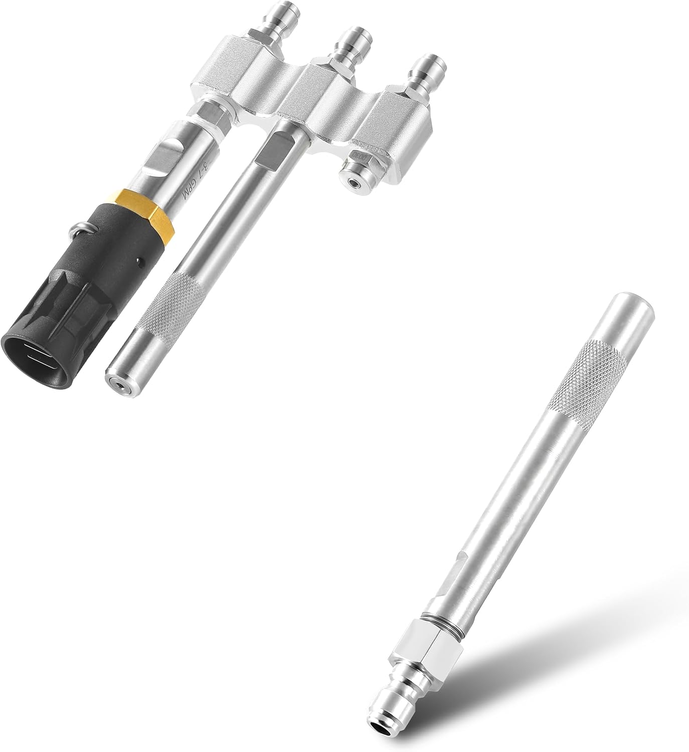 M5 Twist Nozzle, 3-in-1 Long Range Shooter Tip with Adjustable Downstream Soft Wash, Pressure Washer Long Range Chemical Nozzle, Shooter Tip Pressure Washer, Compatible with Ladder Saver