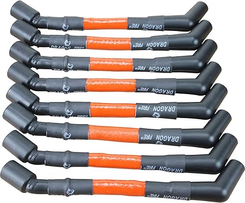 Miniatura 2 de Dragon Fire Red Ultra Low - Juego de cables de bujía de alto rendimiento para Chevrolet GM GMC Chevy LS LSX LS1 LS2 LS3 LS6 LS7 con bobinas redondas